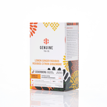 Lemon Ginger Rooibos Biodegradable Plant-based Pyramid Tea Bags Looseleaf Toronto Canada