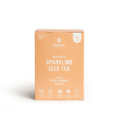 Organic Peach Turmeric Ceylon - Sparkling Iced Tea - Genuine Tea